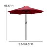 Flash Furniture Patio Set-35" Table-2 Chairs-Red Umbrella-Base XU-DG-810060062-UB19BRD-GG